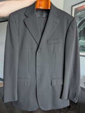 Men's Black Classic Wool Suit